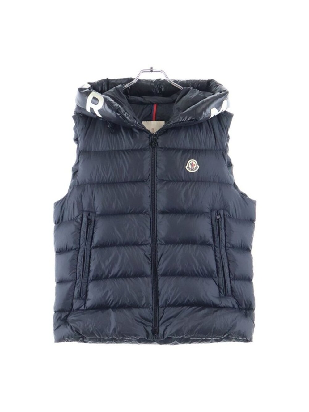 Moncler Patch Logo Down Vest Hood Black